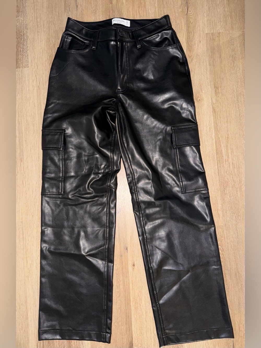 Abercrombie & Fitch Black Faux Leather Cargo Pants - Men